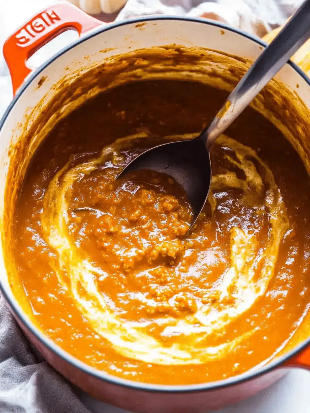 Spicy chorizo pumpkin soup