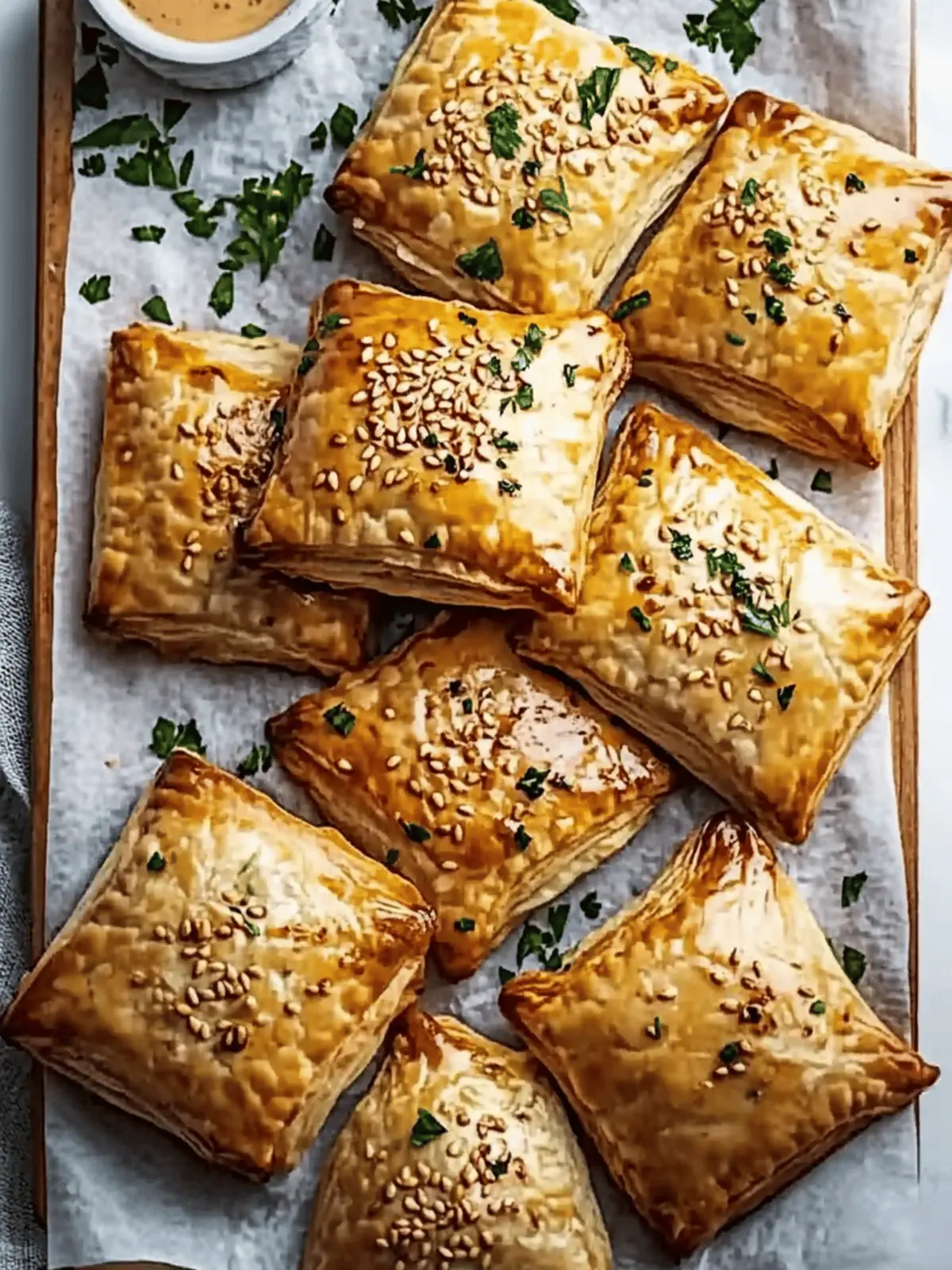 Cheesy Vegan Potato and Onion Puff Pastries