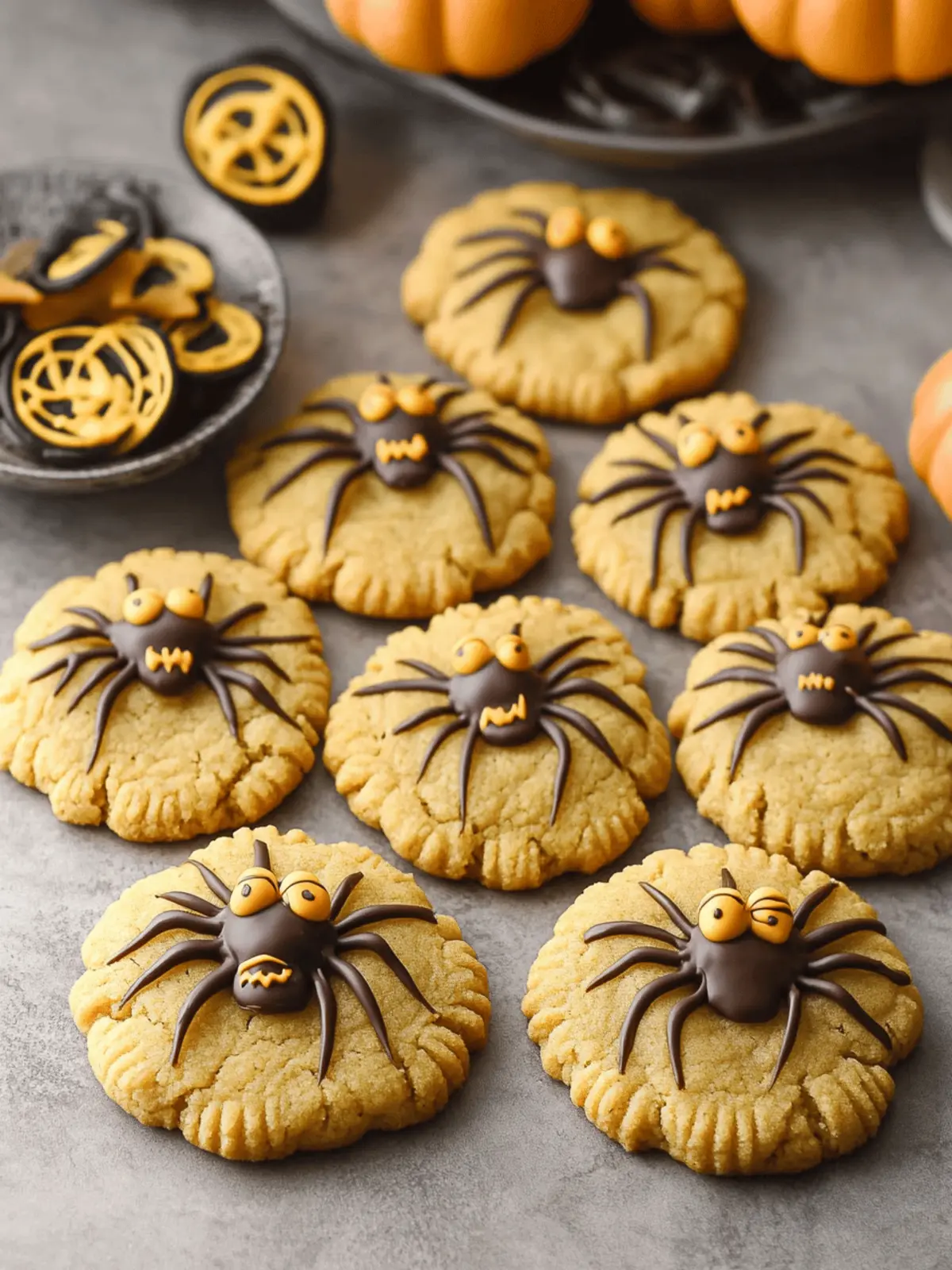 Peanut Butter Spider Halloween Cookies