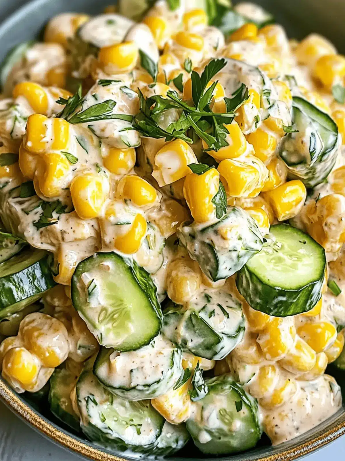 Street Corn Creamy Cucumber Salad