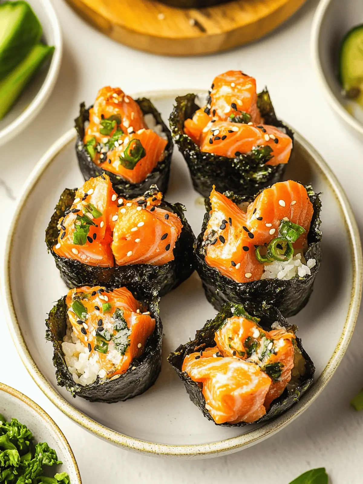 Baked Salmon Sushi Cups