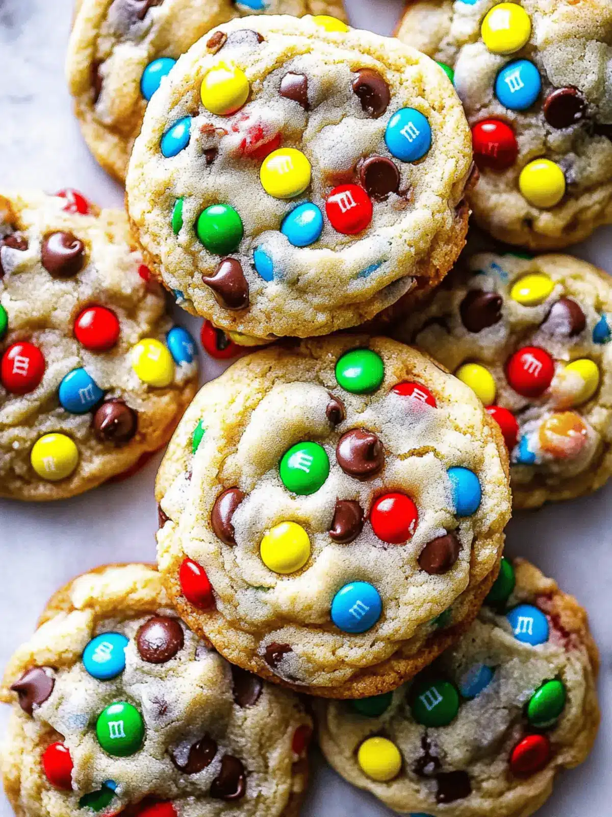 Thick Mini M&M Chocolate Chip Cookies