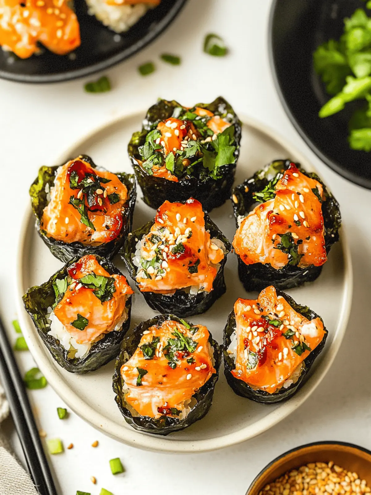 Baked Salmon Sushi Cups