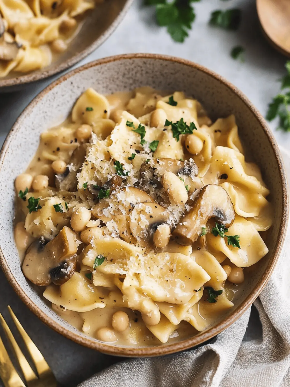 One-Pot Mushroom and White Bean Pasta