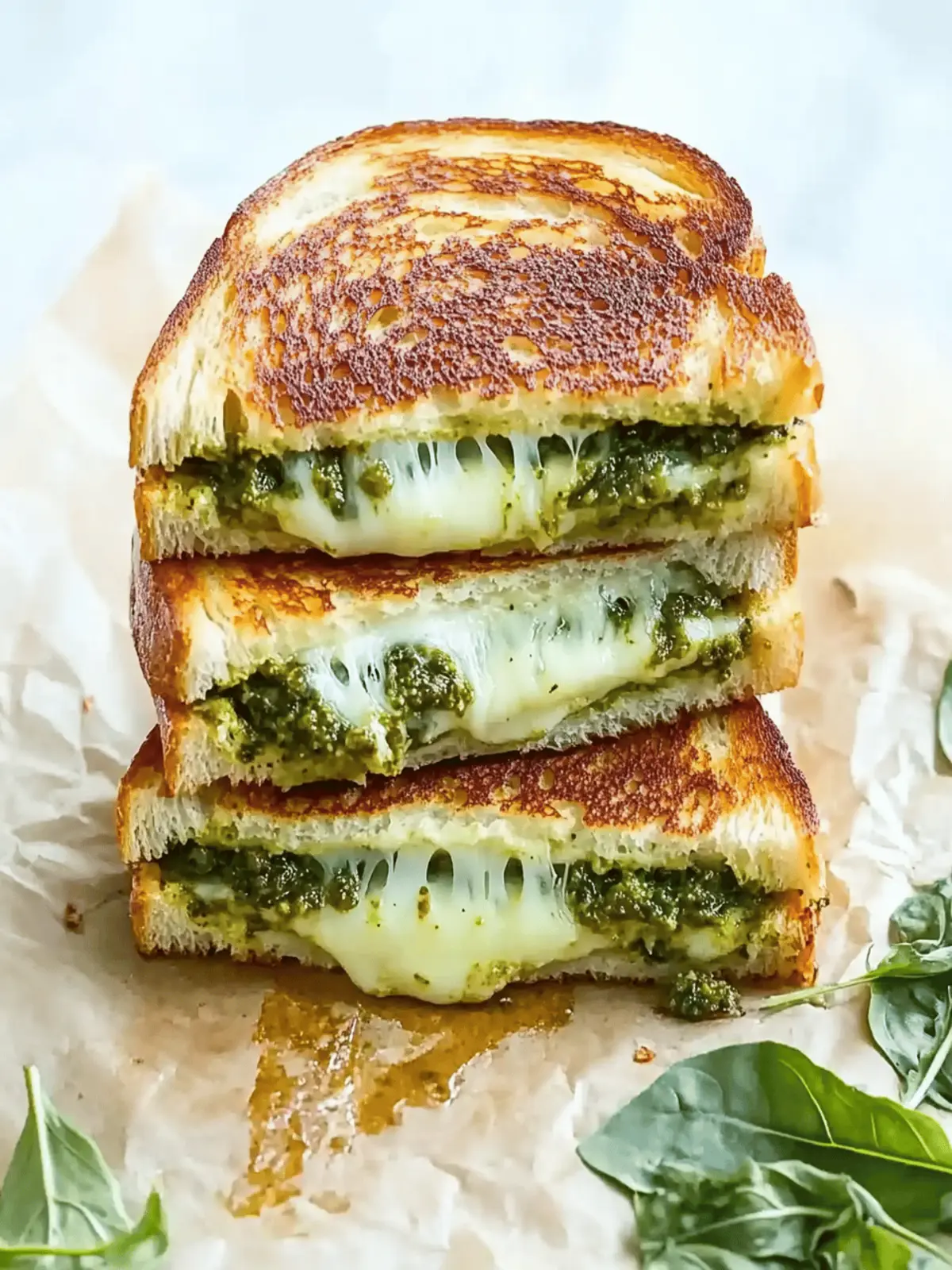 Sourdough Pesto Grilled Cheese