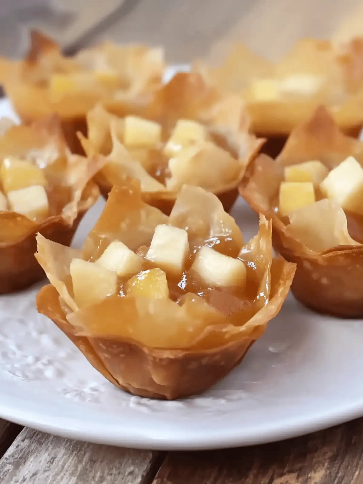 apple pie wonton cups