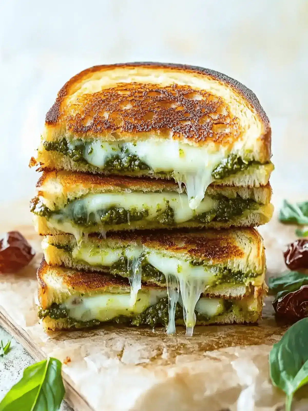Sourdough Pesto Grilled Cheese