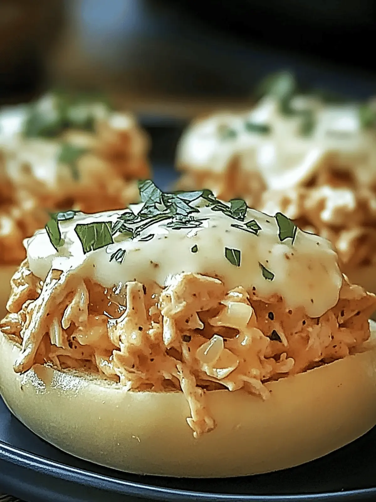 Chicken Alfredo Sloppy Joes