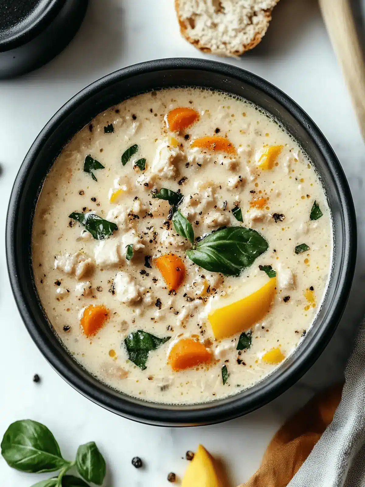 Creamy Italian Ground Chicken Soup