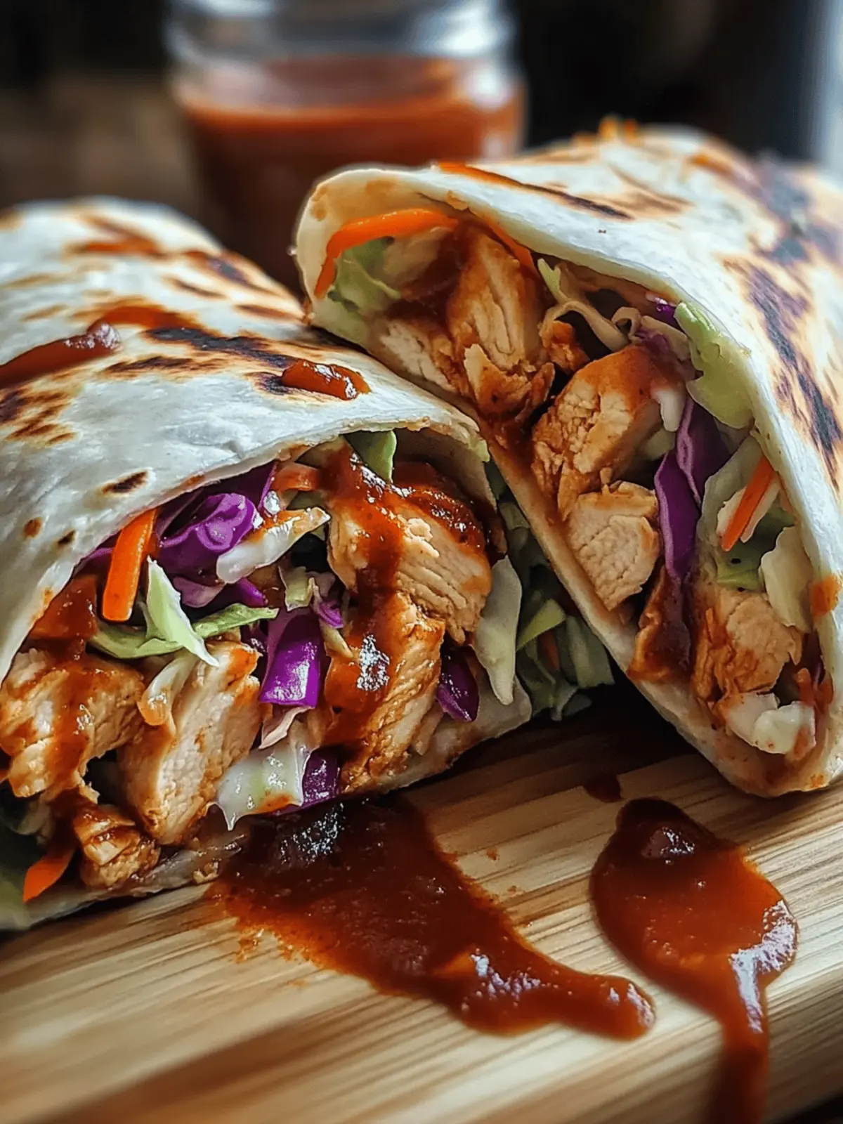 BBQ Chicken Coleslaw Wraps