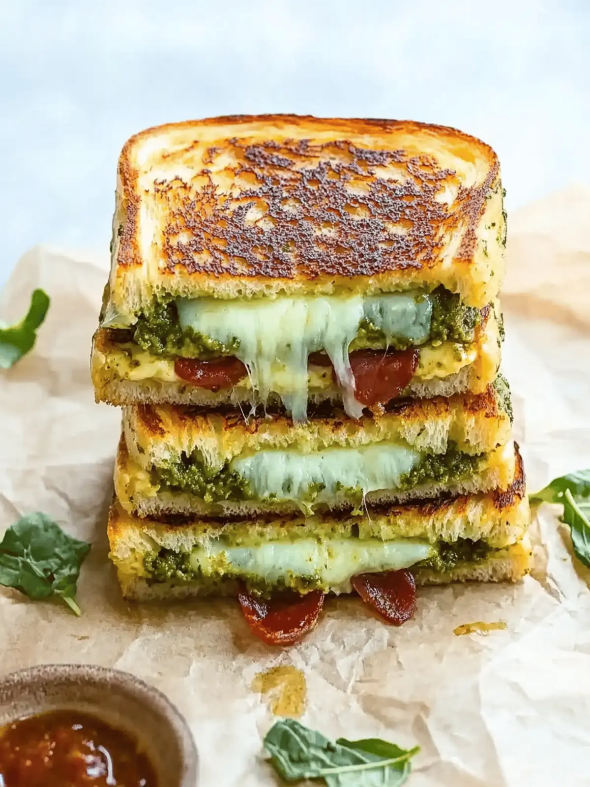 Sourdough Pesto Grilled Cheese