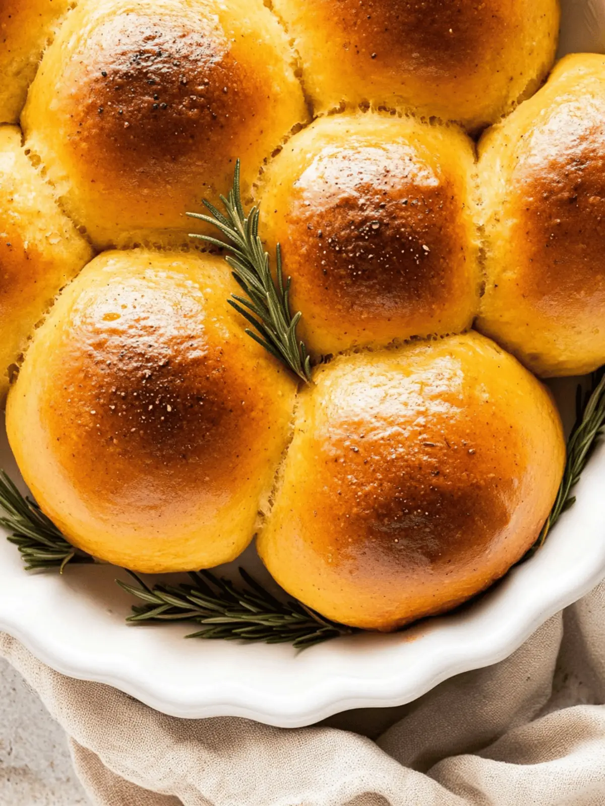 Rosemary pumpkin dinner rolls