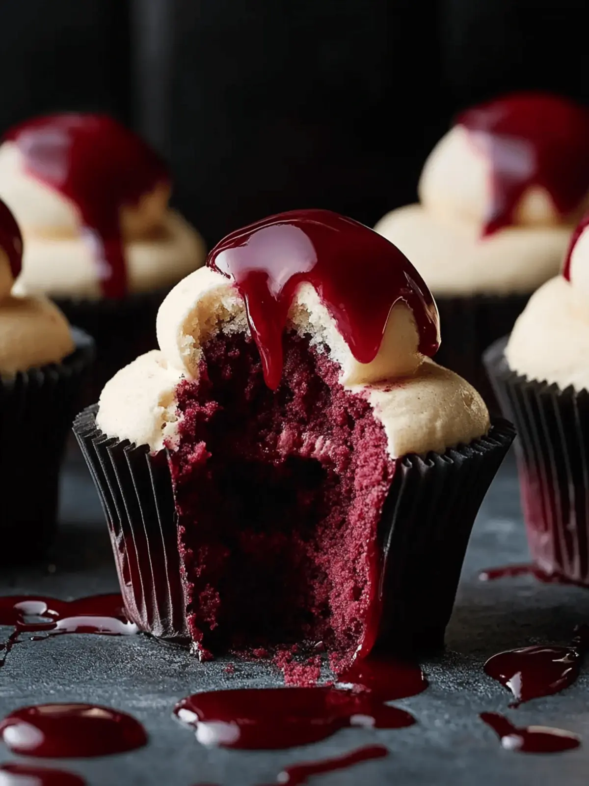 Halloween Vampire Bite Cupcakes