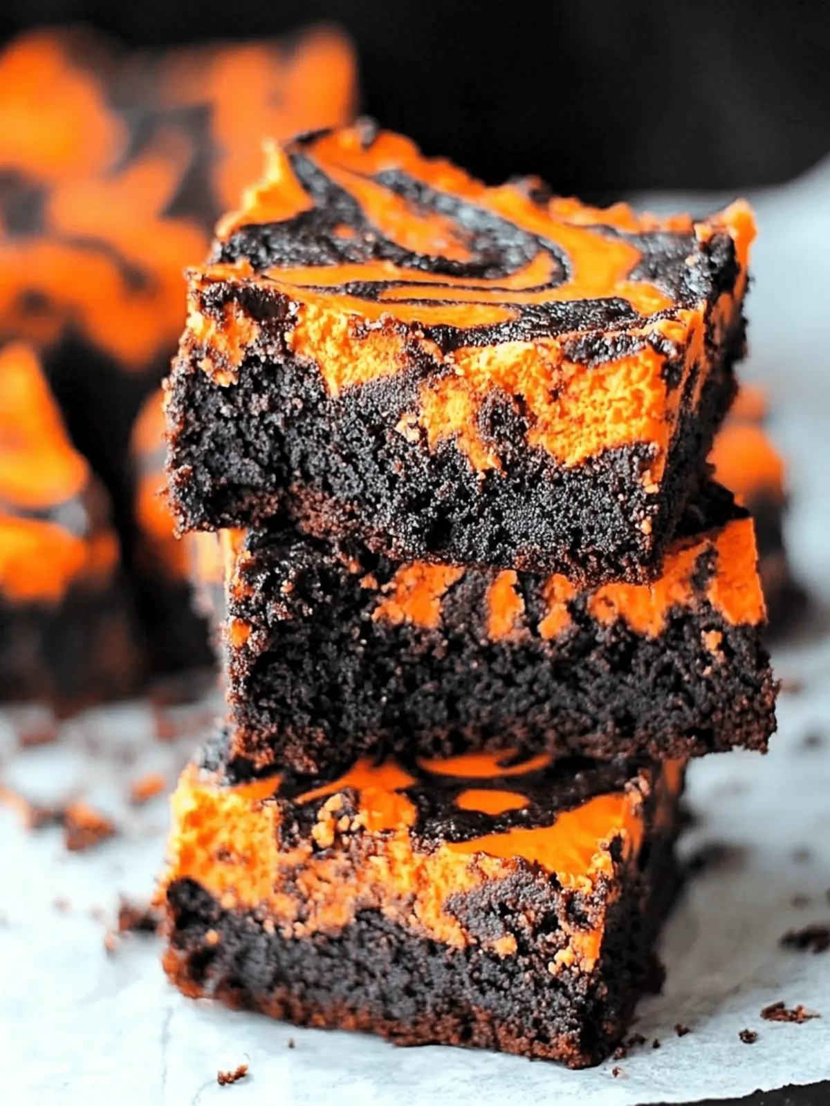 Halloween Swirl Cream Cheese Brownies
