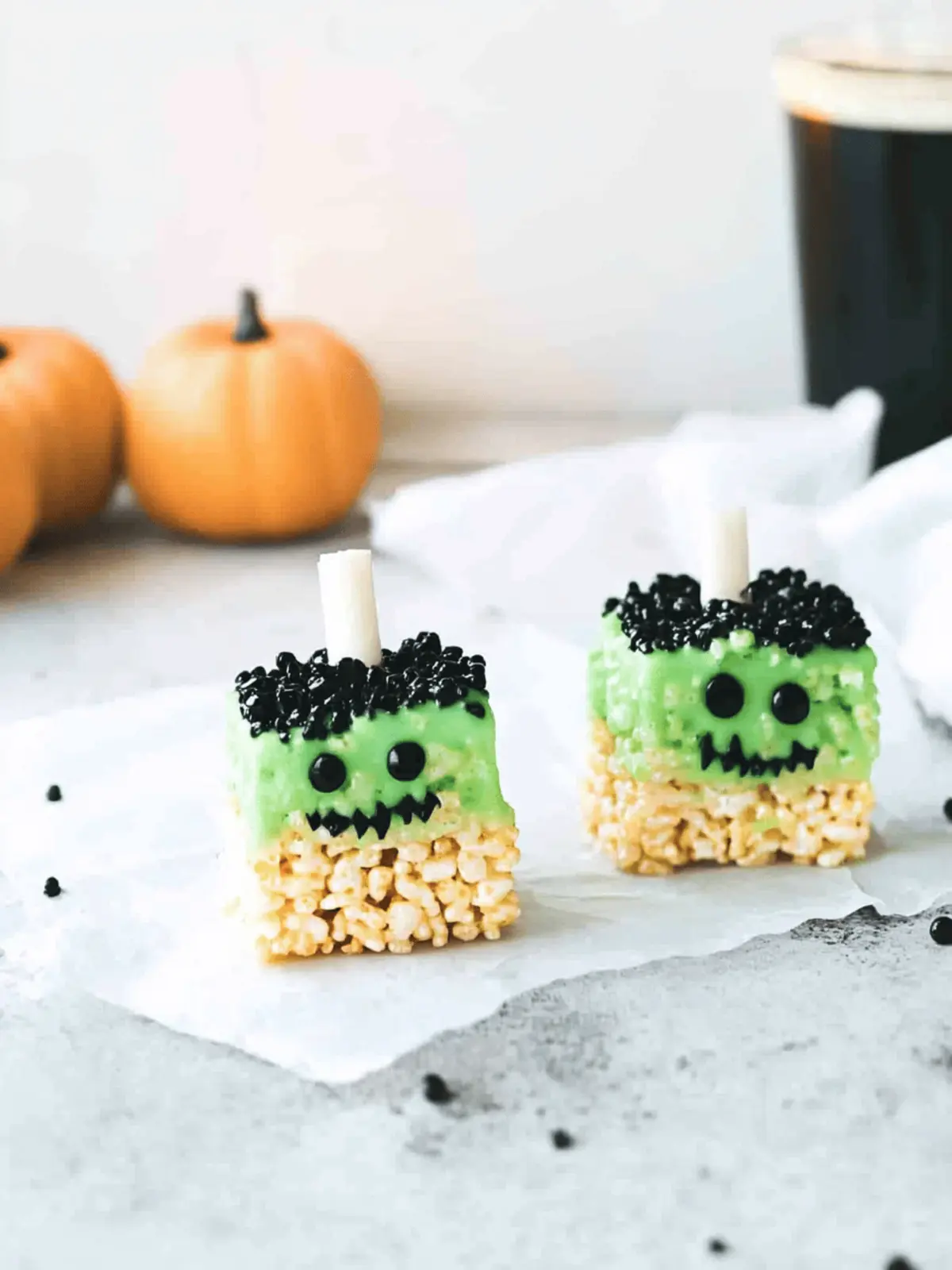Frankenstein Halloween Rice Krispie Treats