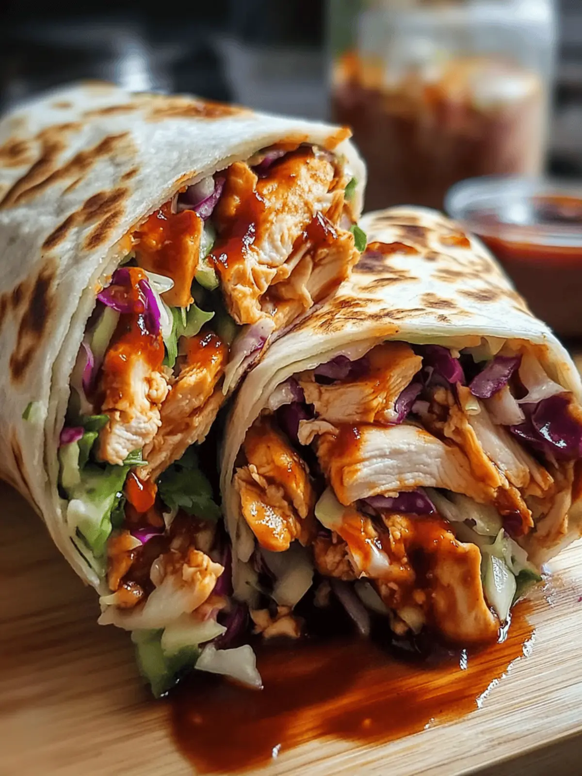 BBQ Chicken Coleslaw Wraps