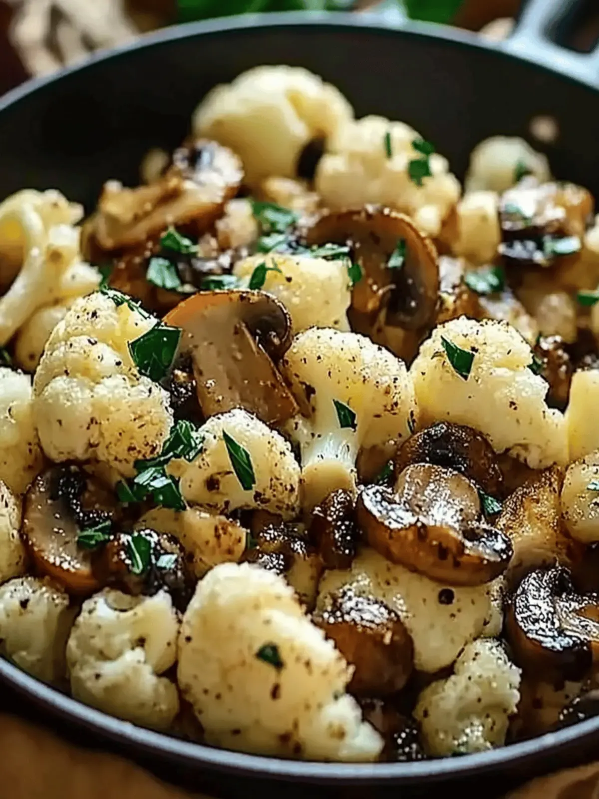 Garlic Cauliflower Mushroom Skillet