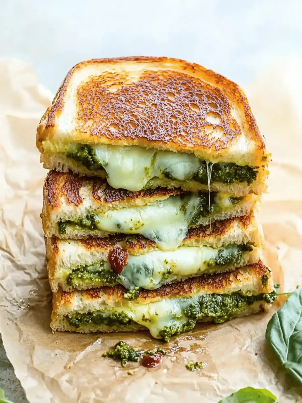 Sourdough Pesto Grilled Cheese