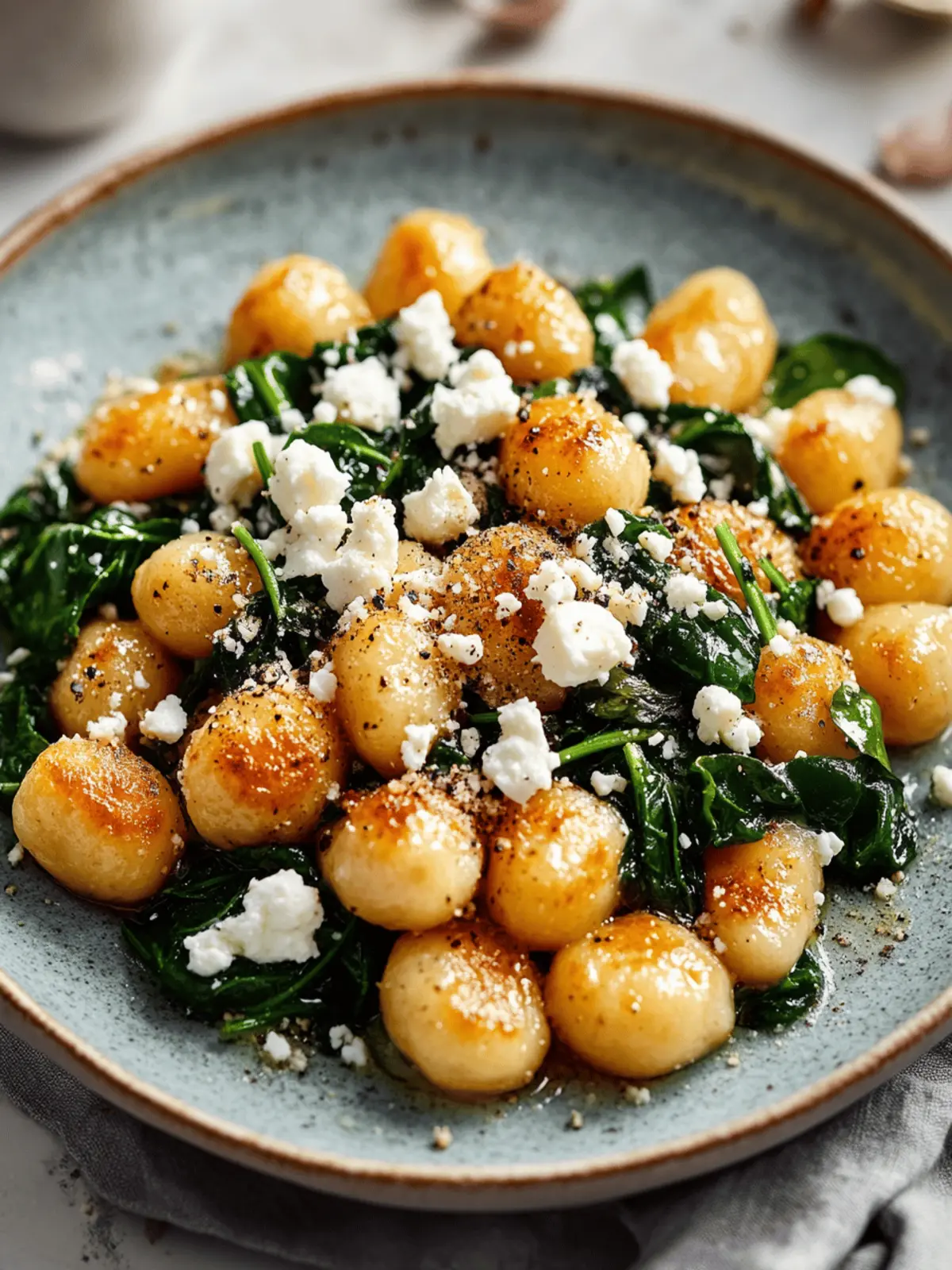 Crispy Gnocchi With Spinach And Feta