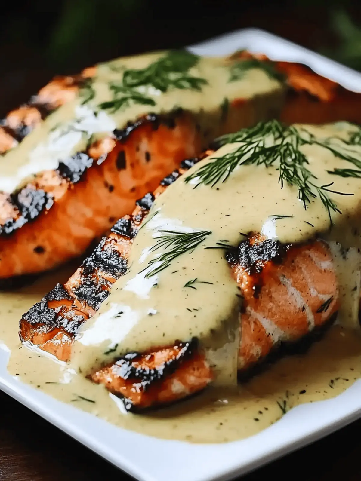 Grilled Salmon with Dijon Mustard Sauce