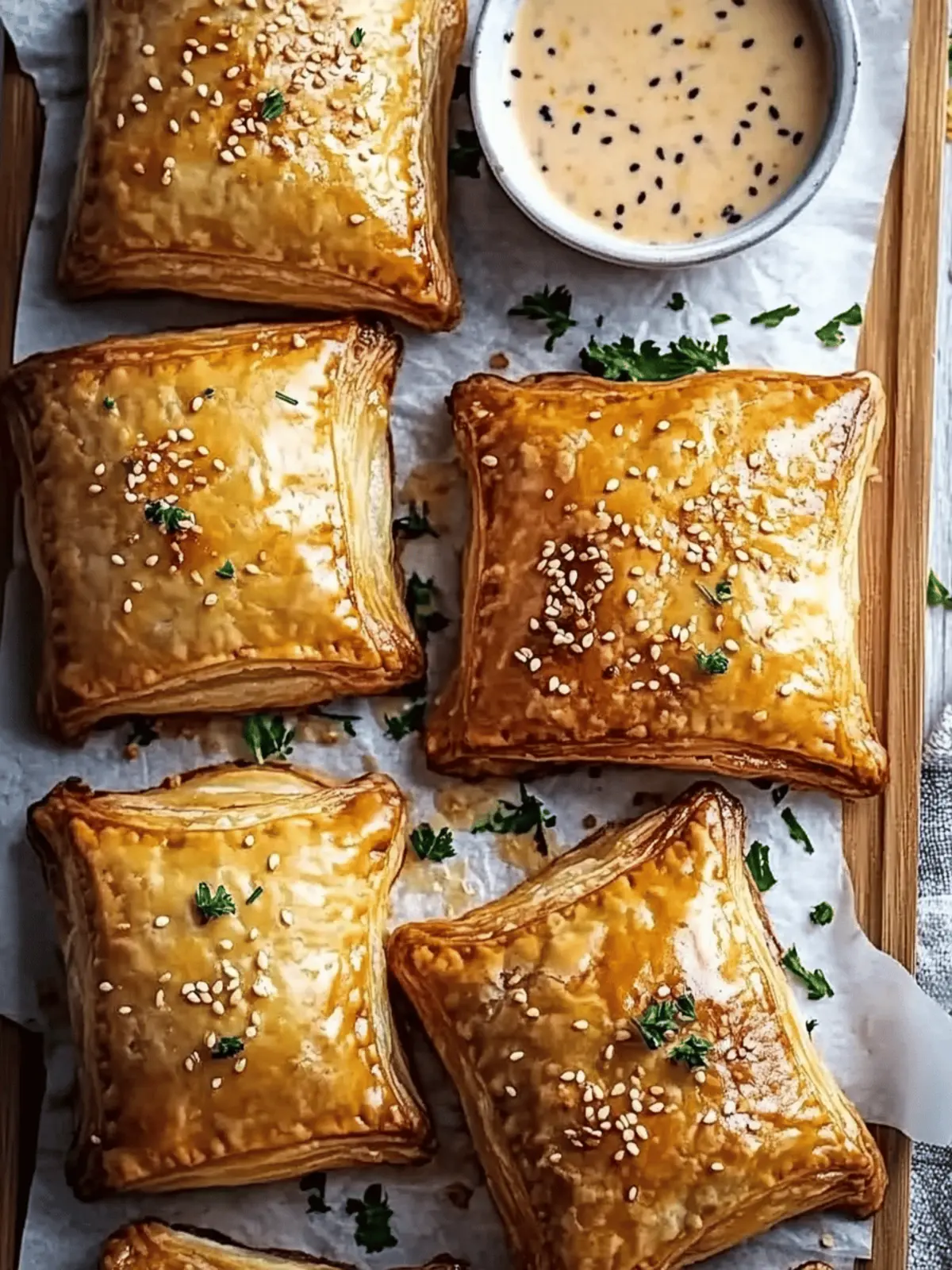 Cheesy Vegan Potato and Onion Puff Pastries