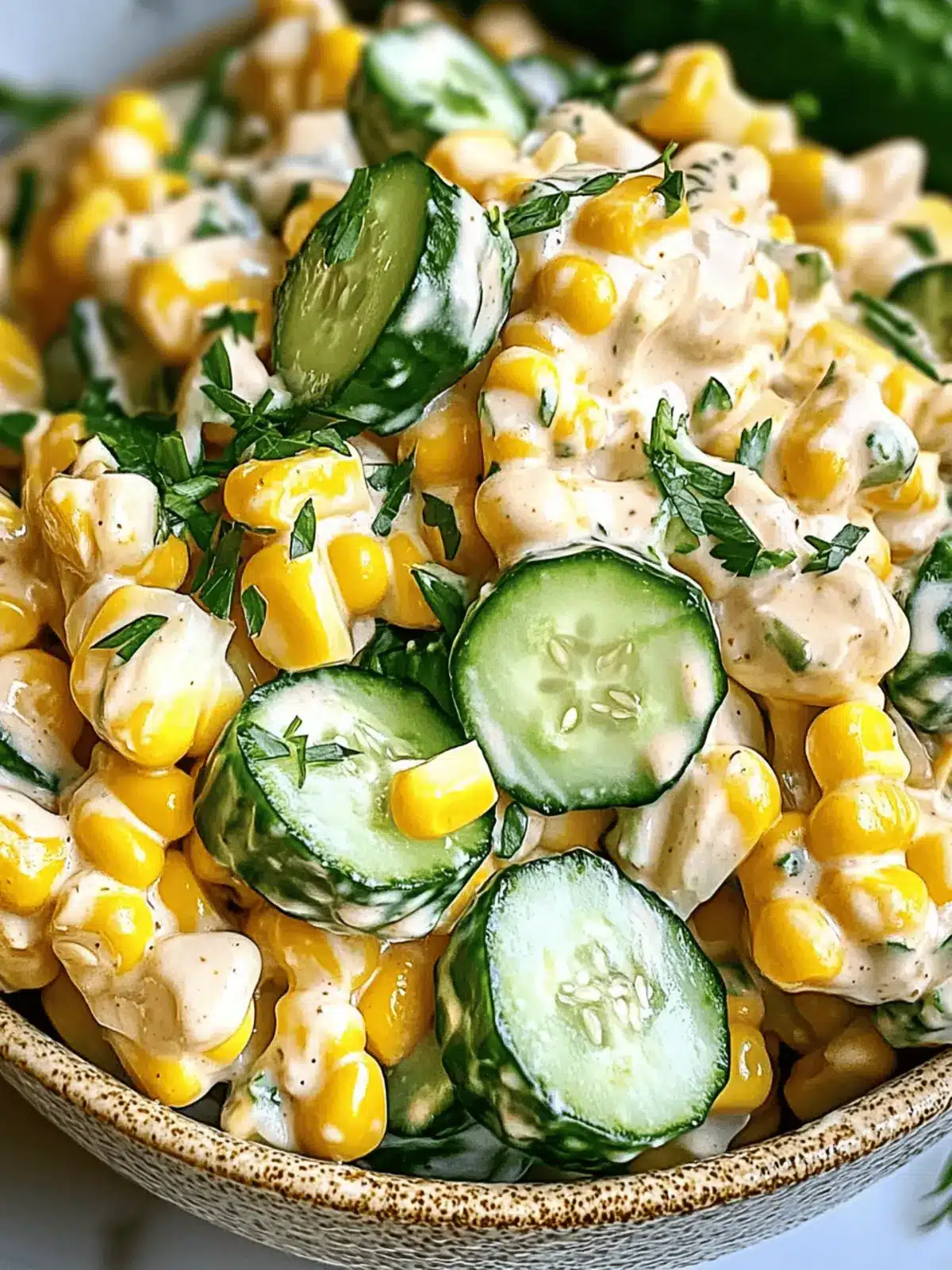 Street Corn Creamy Cucumber Salad