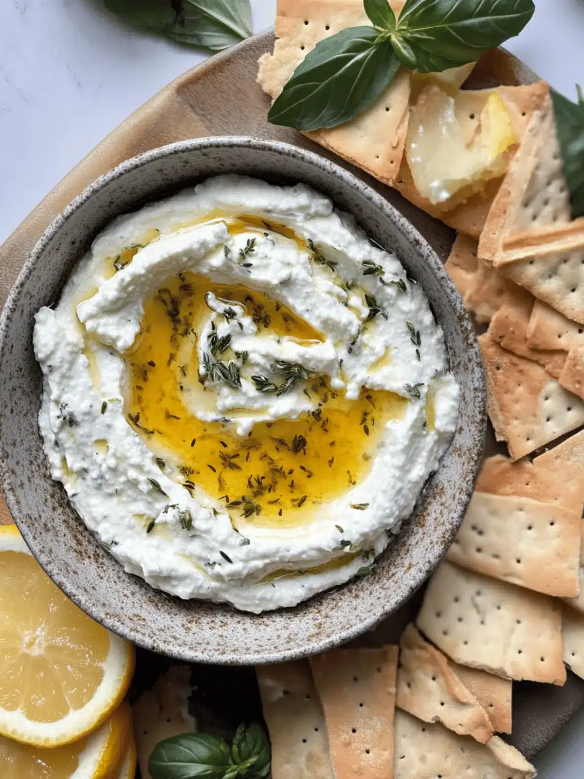 Hot Honey Herby Ricotta Dip