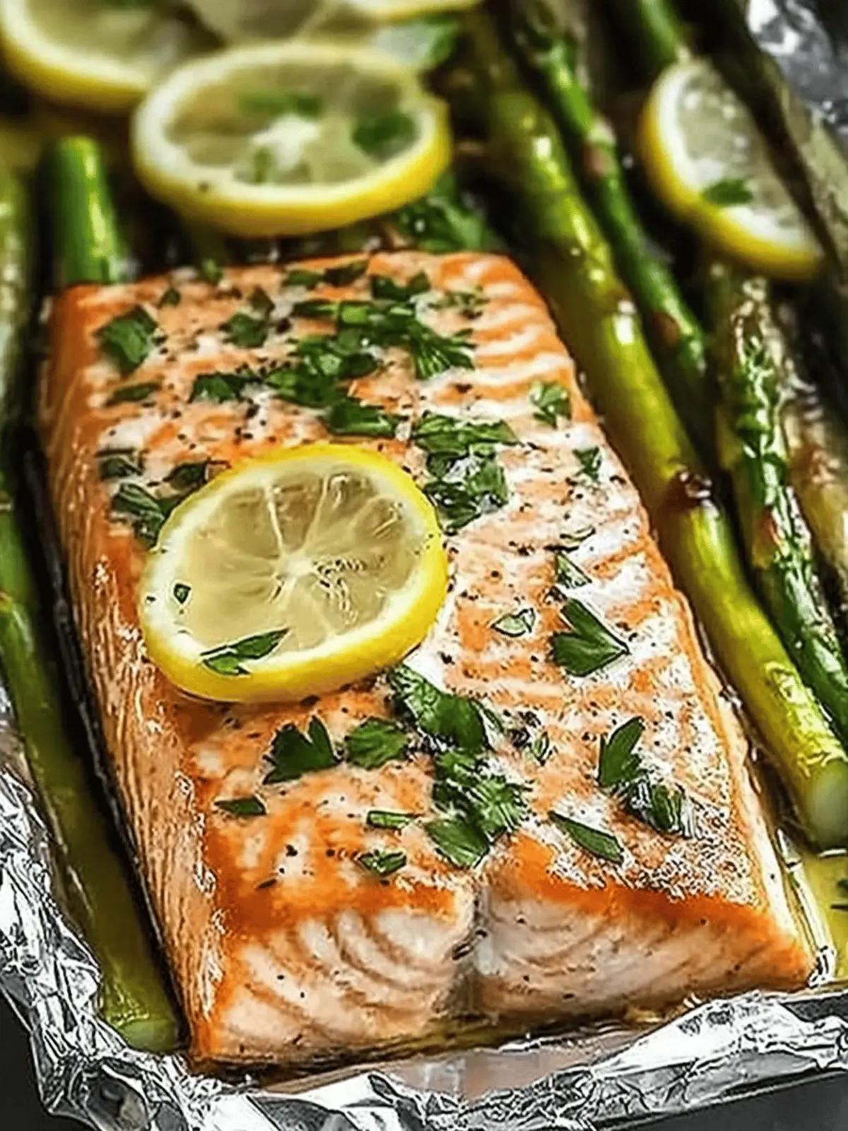 Baked Salmon in Foil with Asparagus