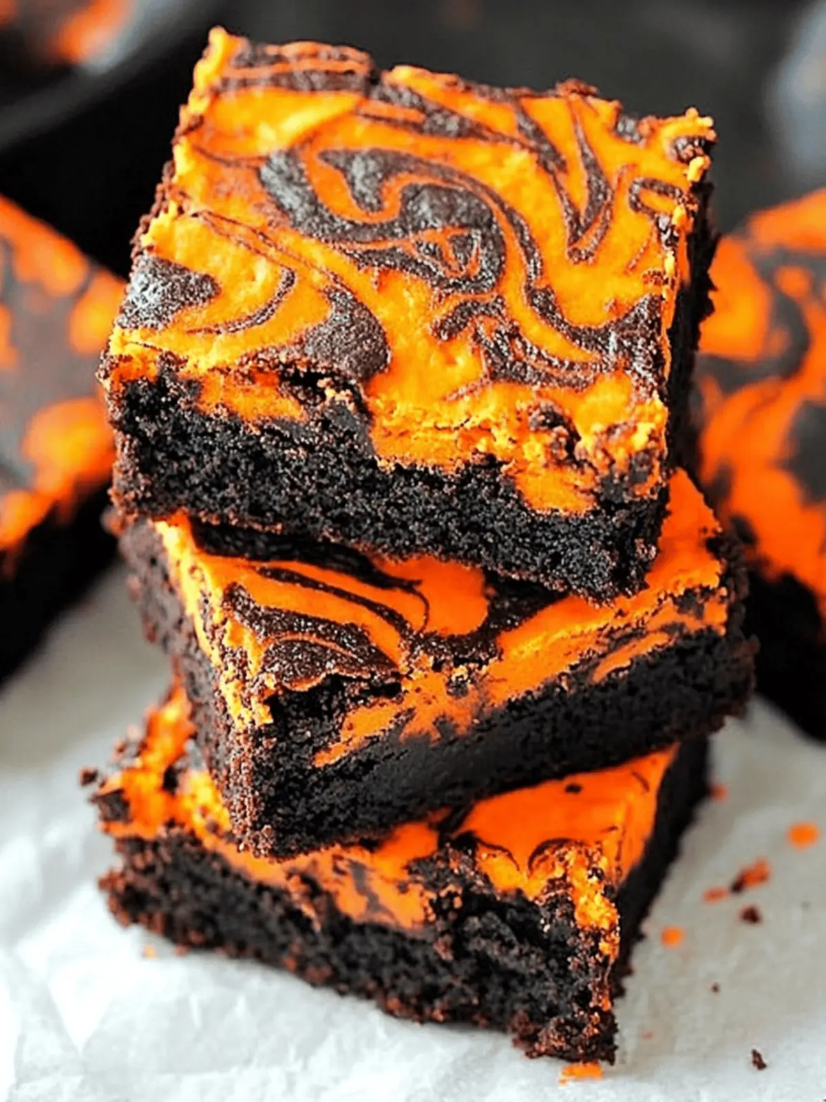 Halloween Swirl Cream Cheese Brownies