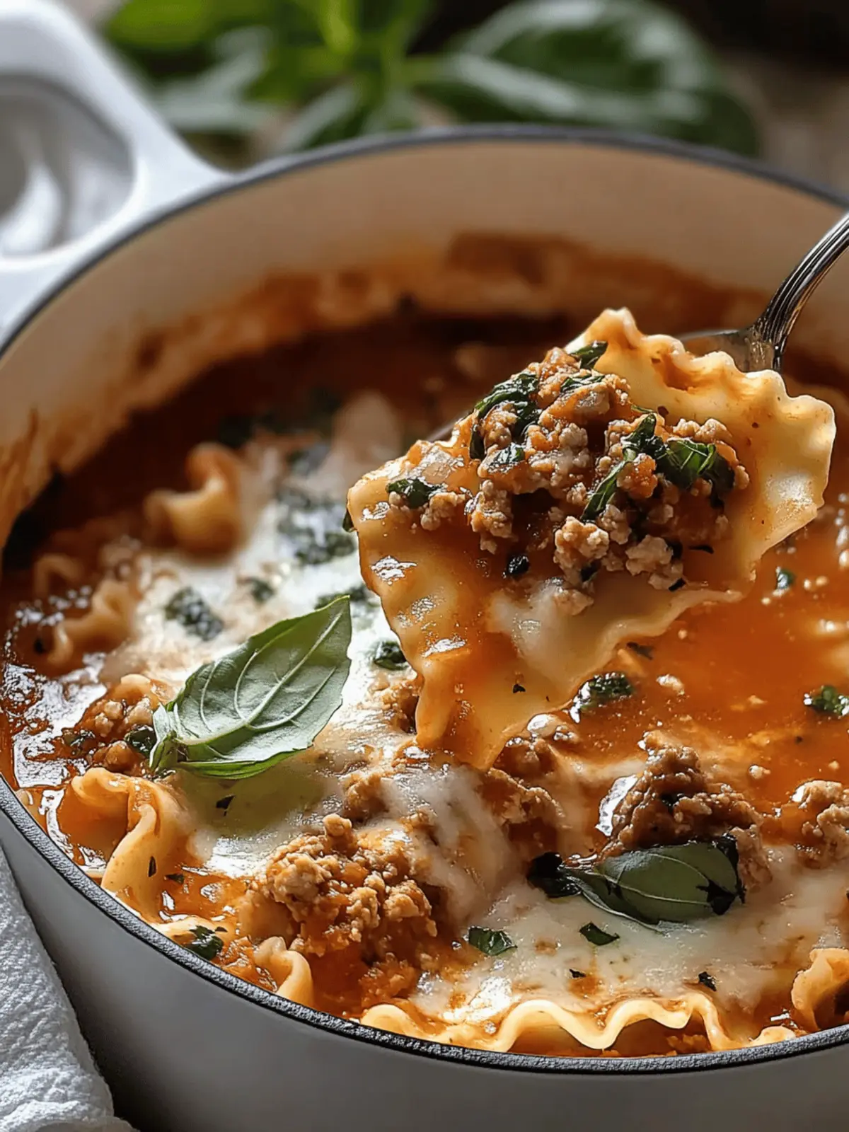 One Pot Lasagna Soup