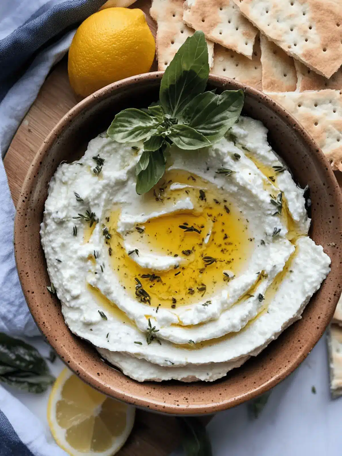 Hot Honey Herby Ricotta Dip