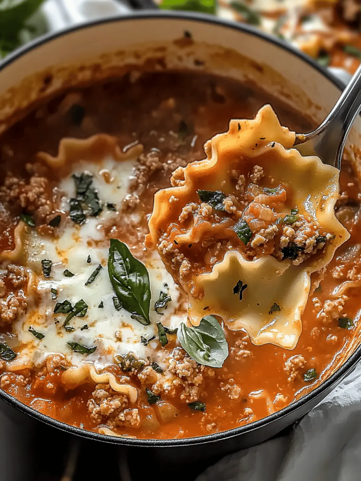 One Pot Lasagna Soup
