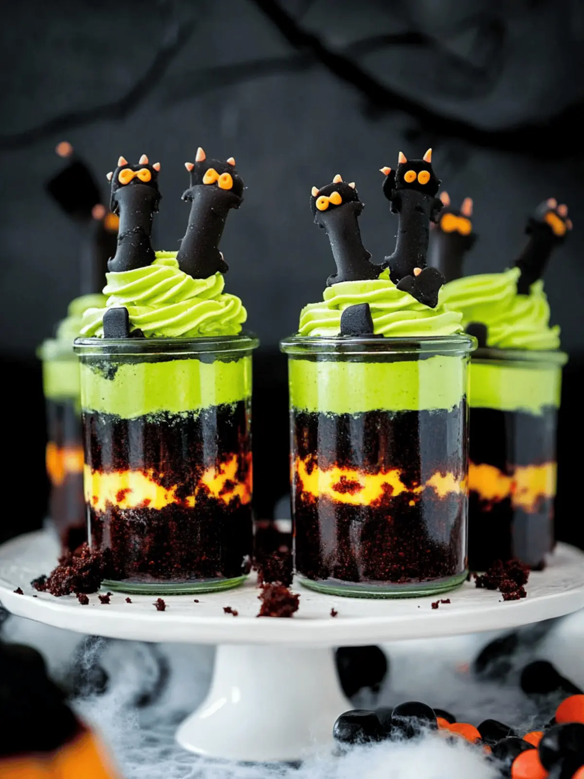 Witches' Brew Halloween Cake Jars