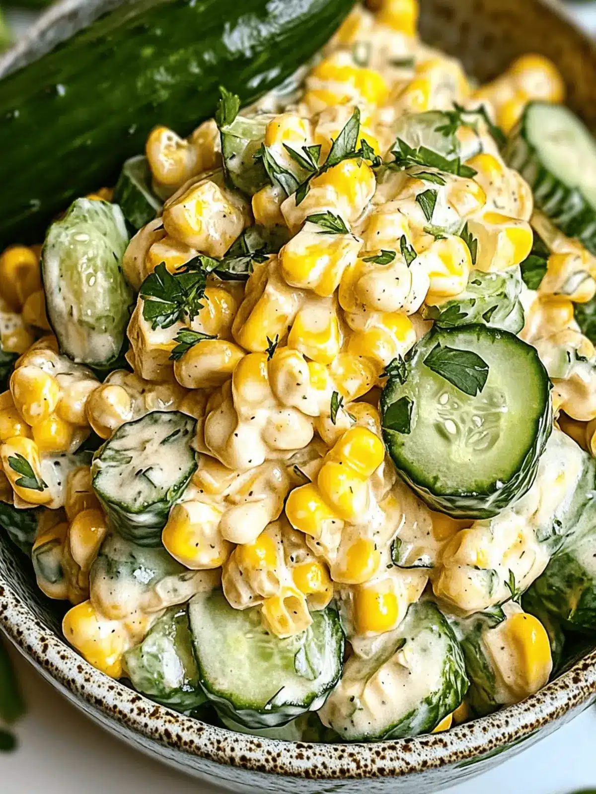 Street Corn Creamy Cucumber Salad
