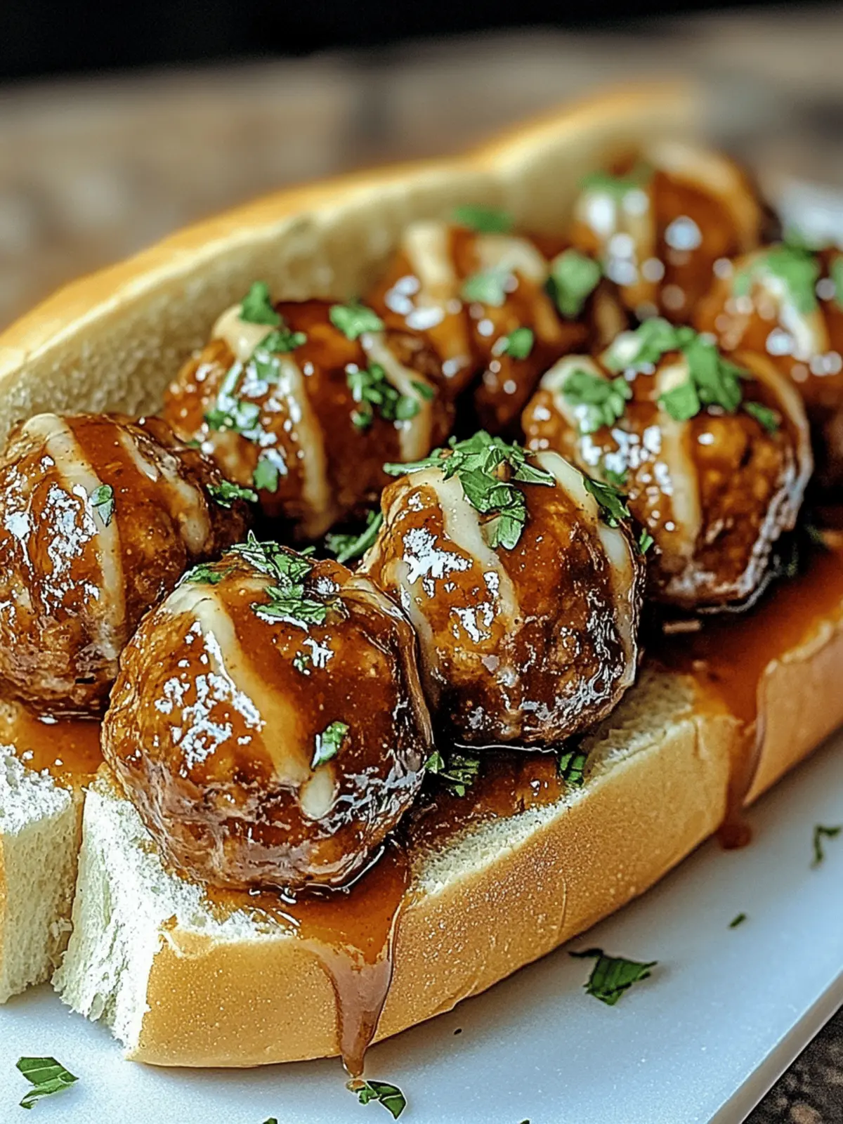 Honey Garlic BBQ Meatball Sub
