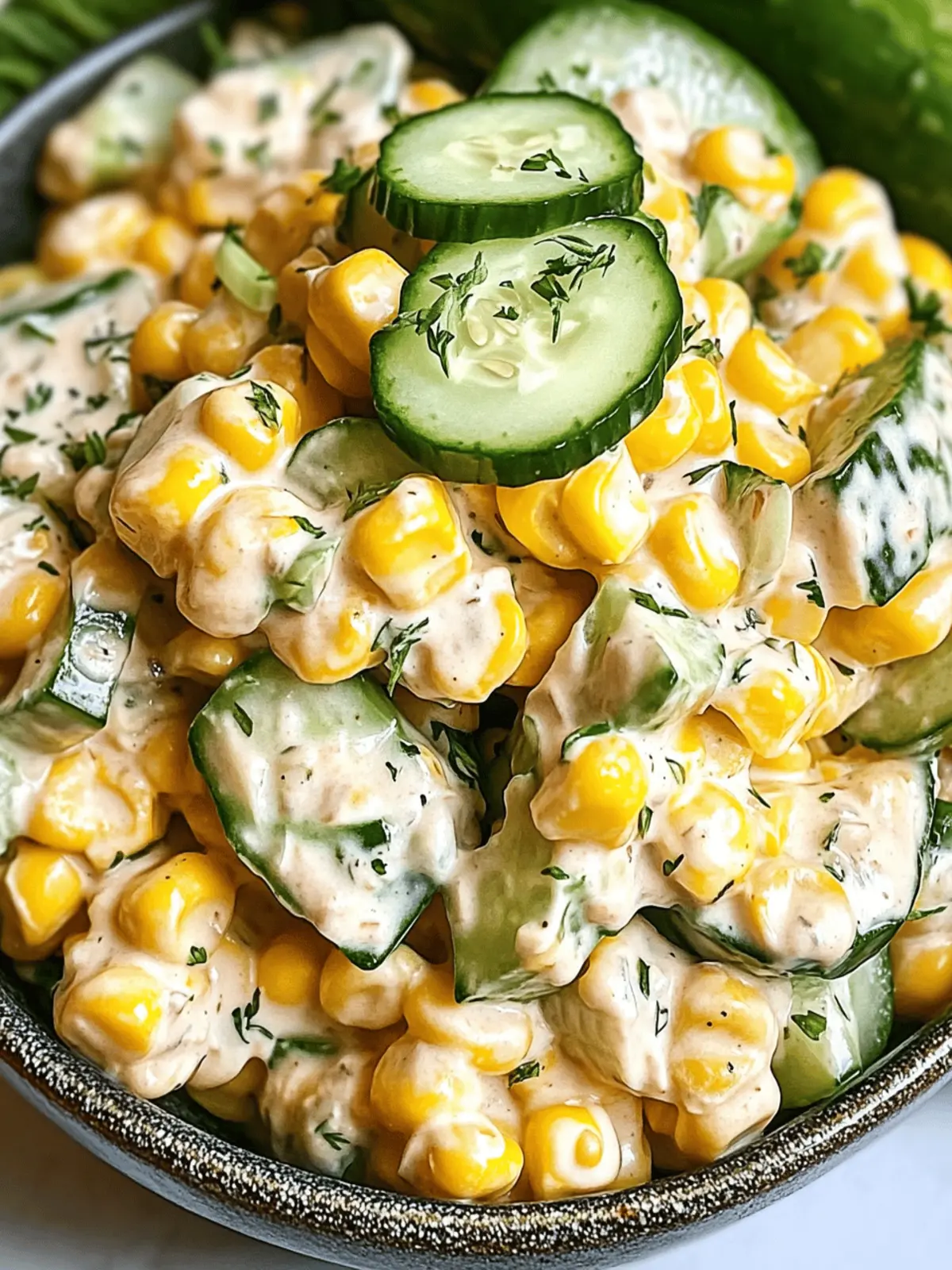 Street Corn Creamy Cucumber Salad