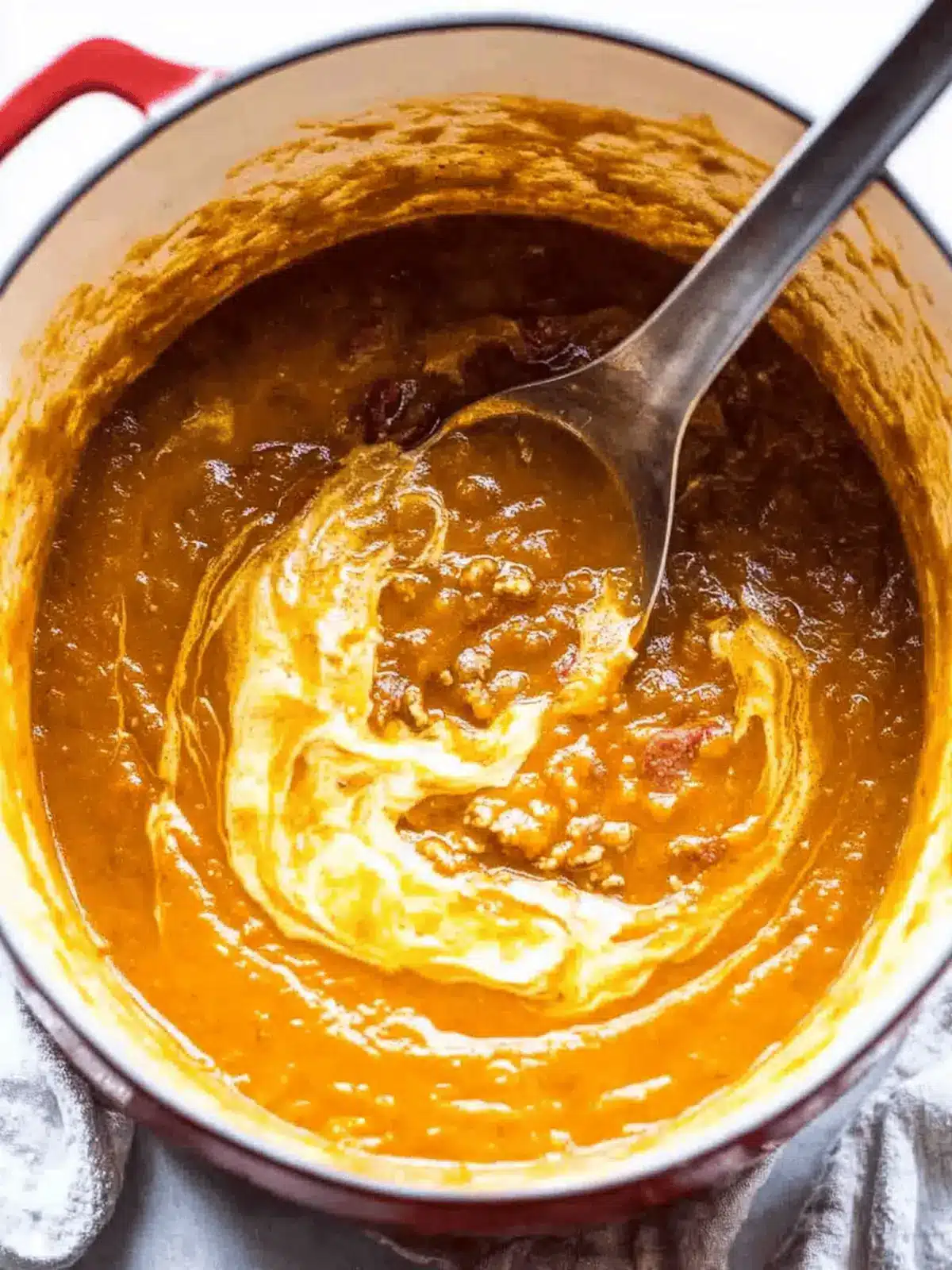Spicy chorizo pumpkin soup