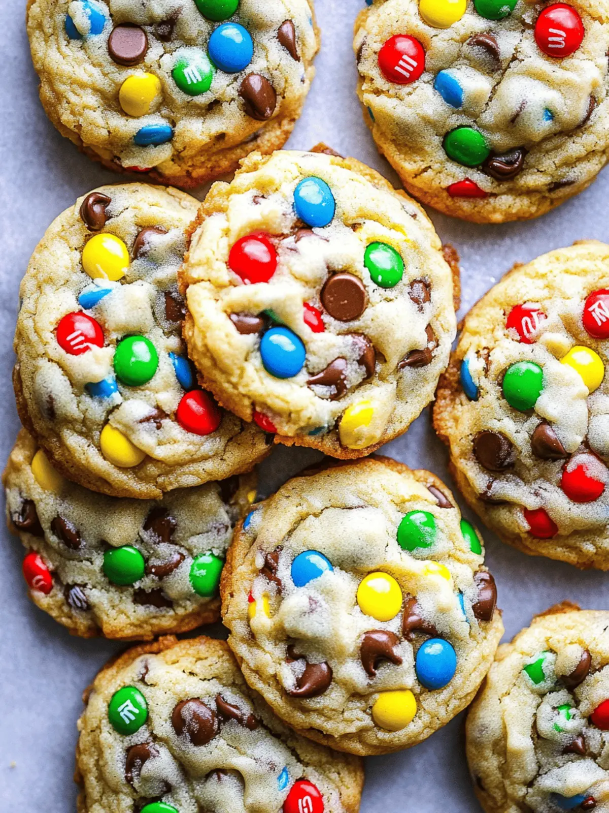 Thick Mini M&M Chocolate Chip Cookies