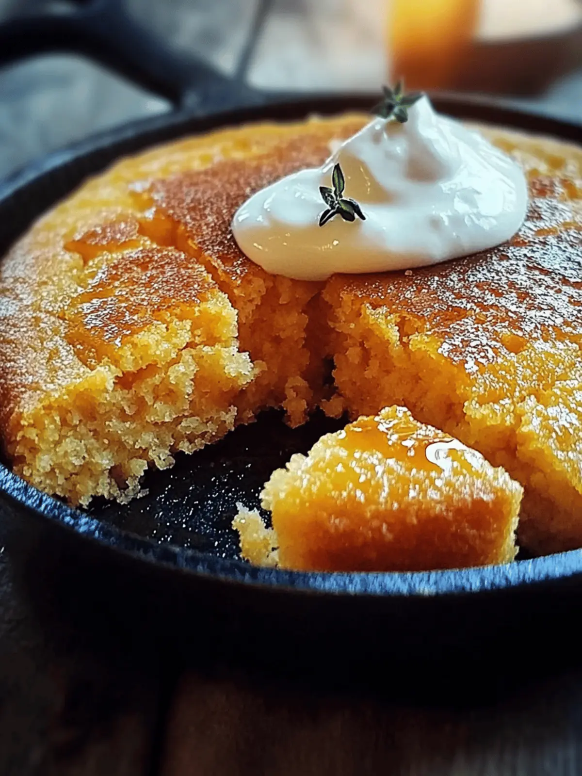 Honey Butter Skillet Cornbread