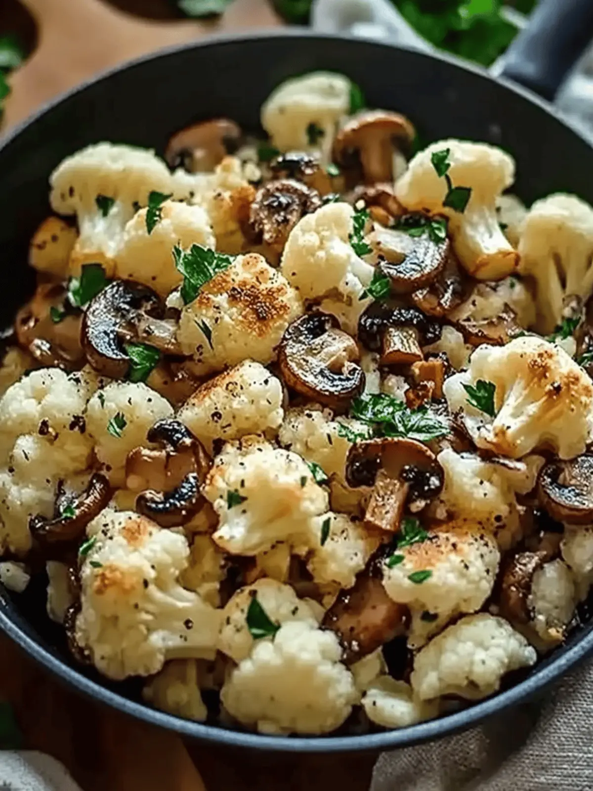 Garlic Cauliflower Mushroom Skillet