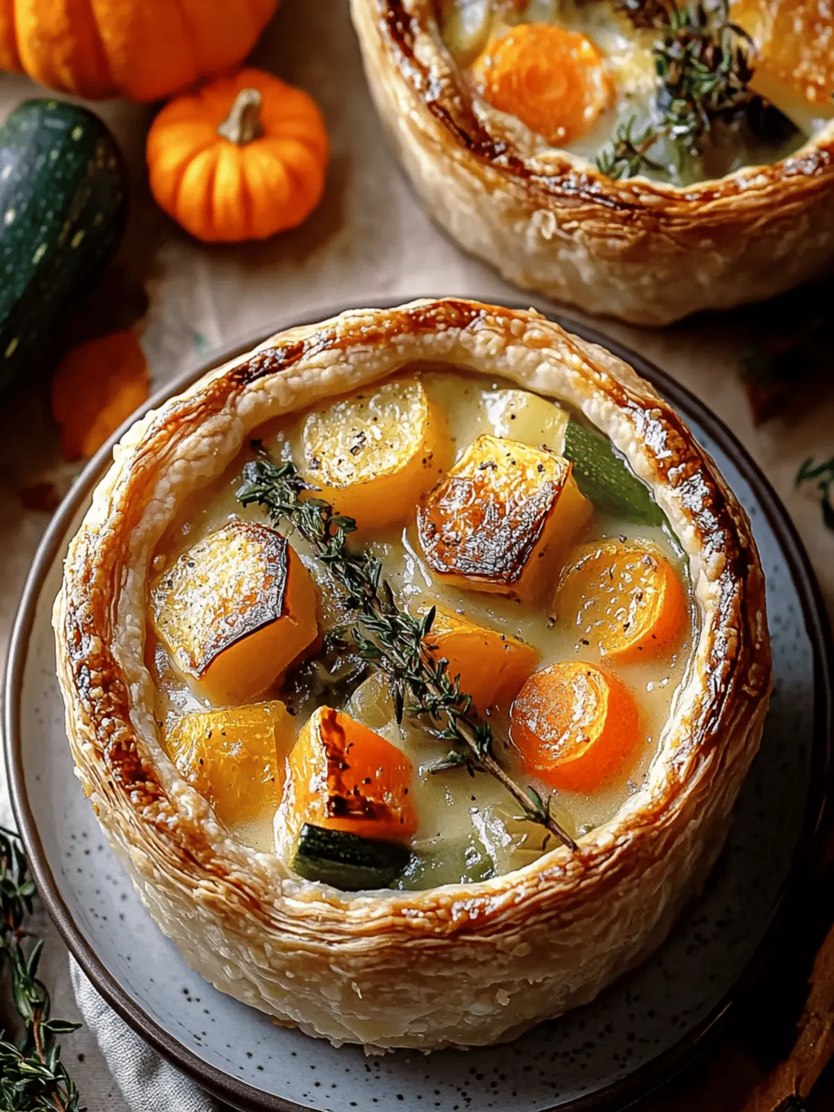 Roasted Autumn Vegetable Pot Pies