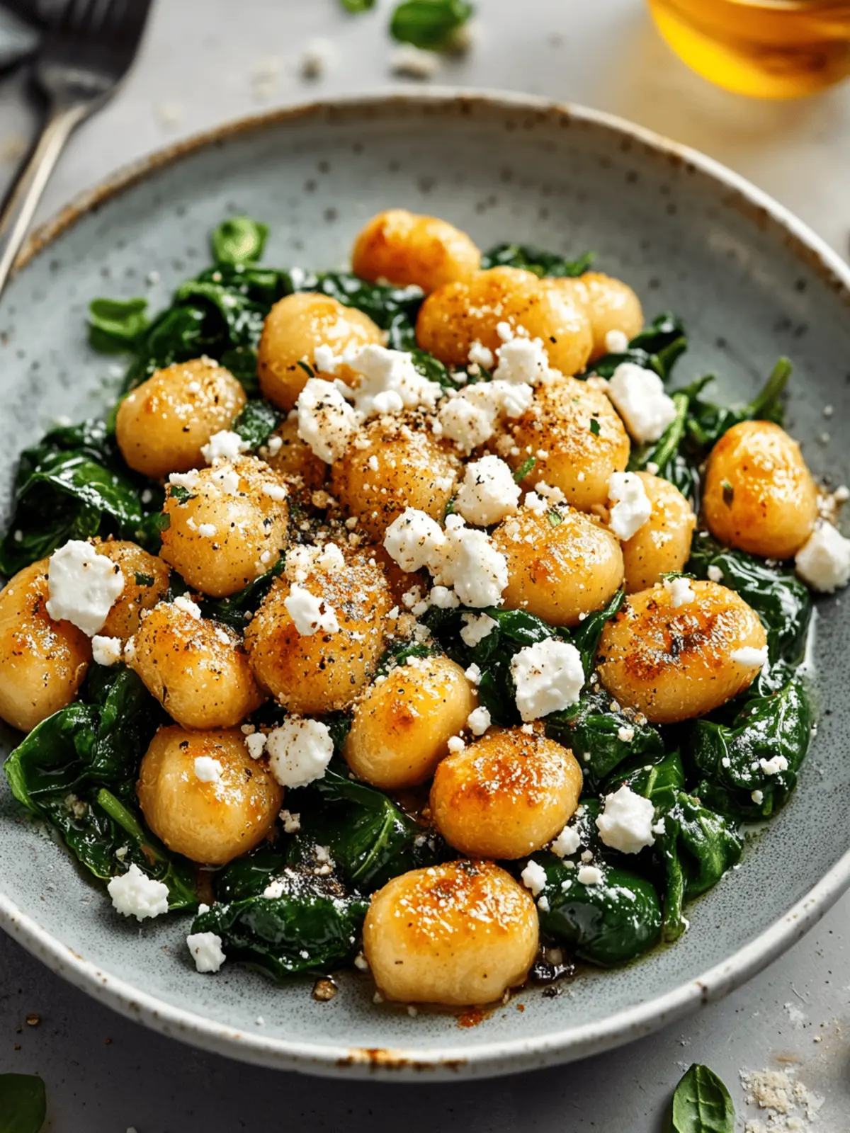 Crispy Gnocchi With Spinach And Feta