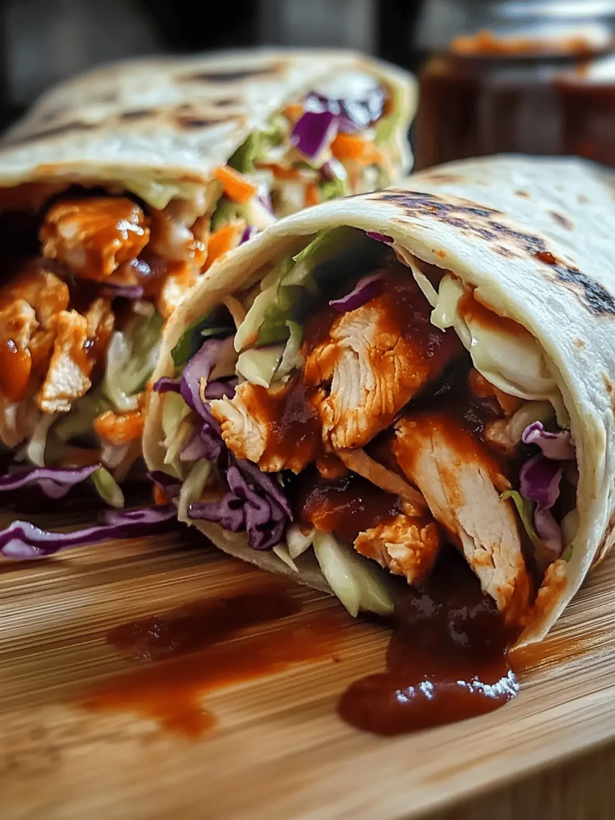 BBQ Chicken Coleslaw Wraps