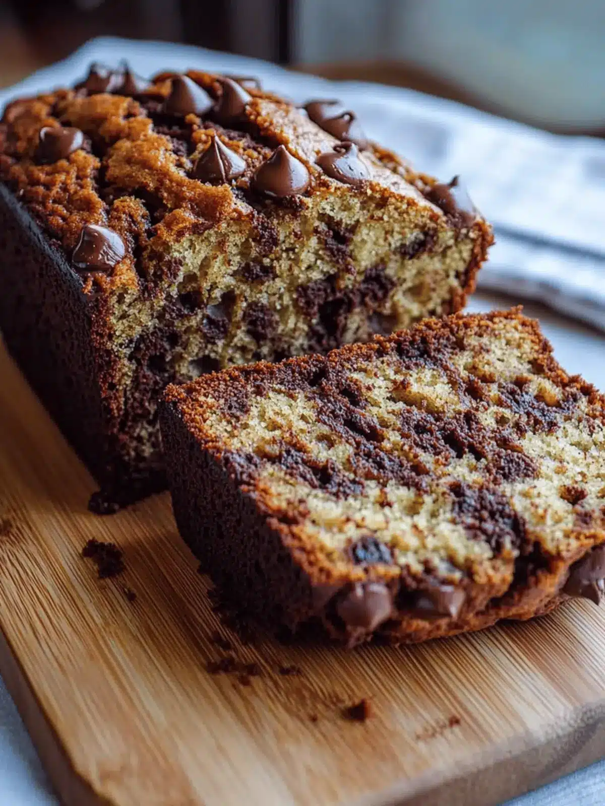 Air Fryer Chocolate Banana Bread