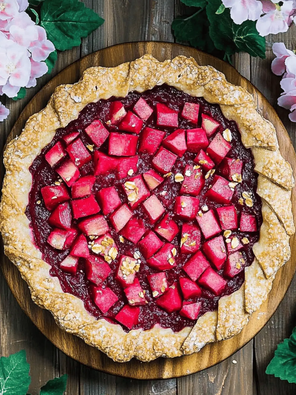 Rhubarb Tart with Oat Crust