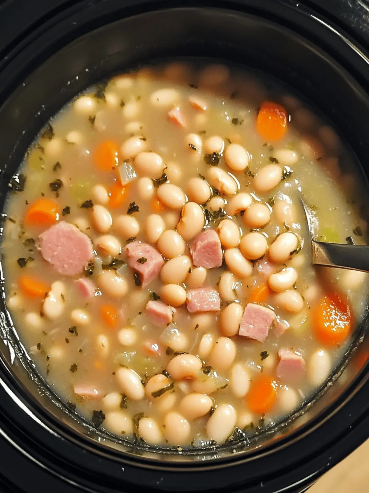 Crockpot White Bean and Ham Soup