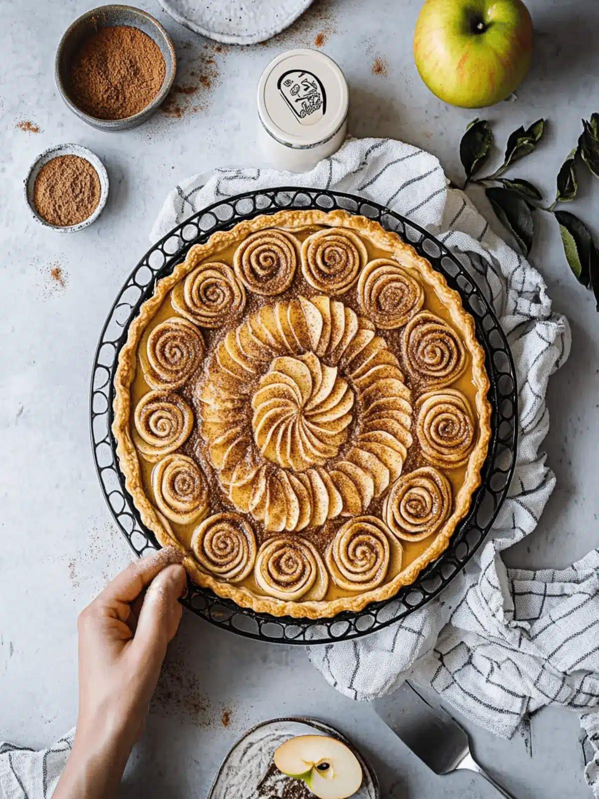 Cinnamon Roll Apple Pie