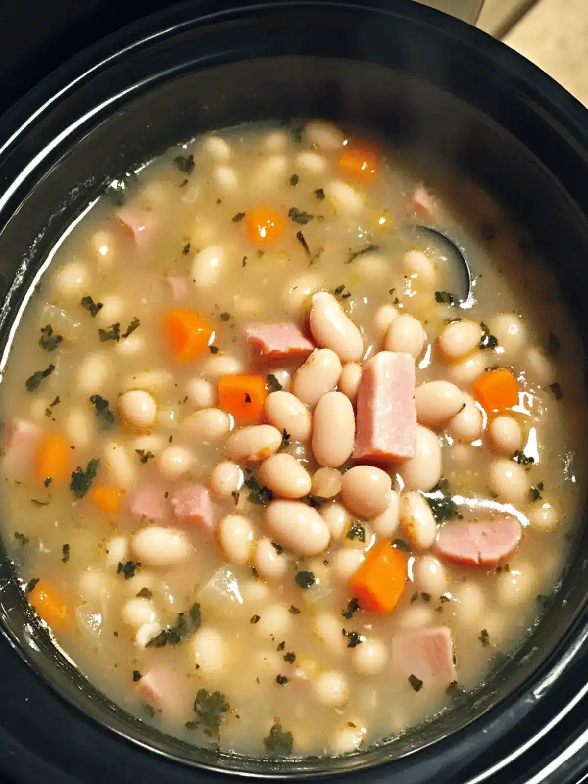 Crockpot White Bean and Ham Soup