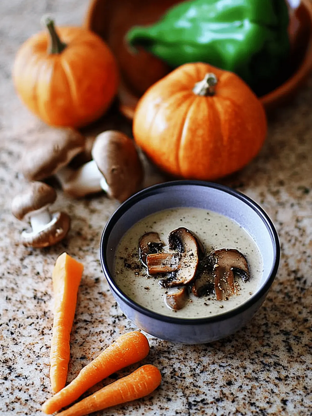 Creamy mushroom soup with Shiitake