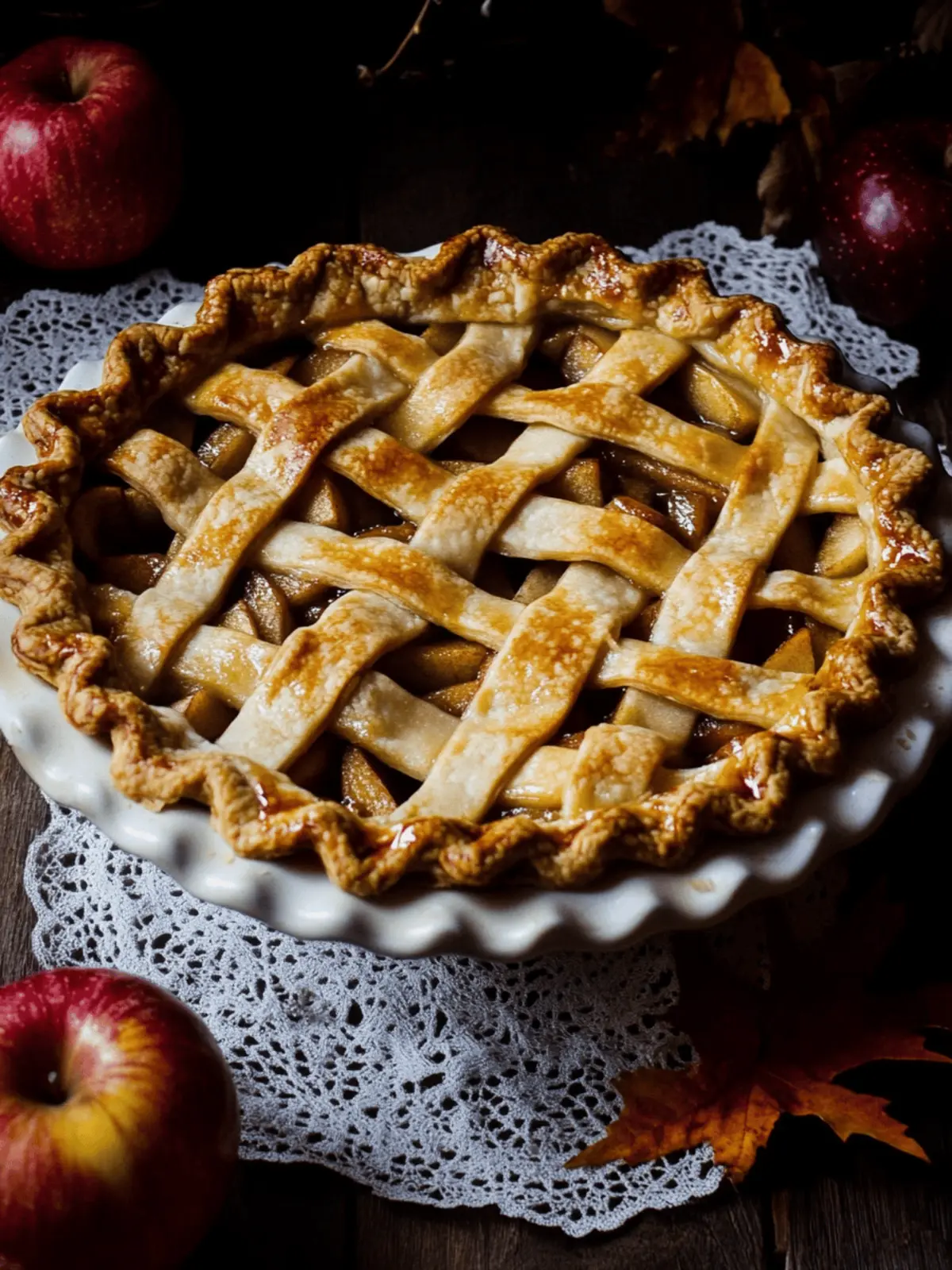 Toffee Apple Pie with Vanilla Custard